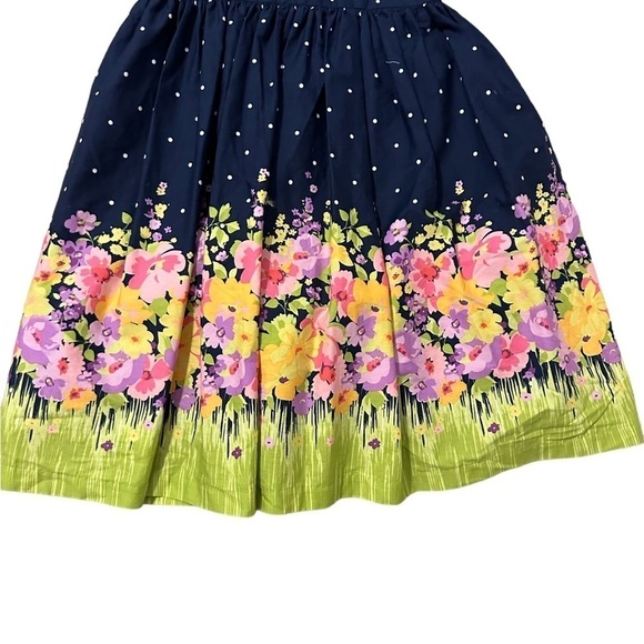Bonnie Jean Girls Sleeveless Polka Dot Floral Print Dress - Navy Multi size 10 - Picture 5 of 8